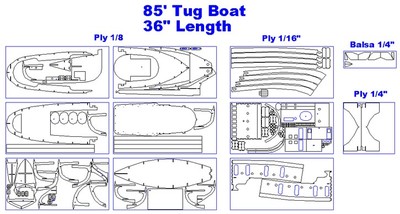 85' Tug Boat (36")