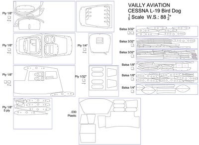 Cessna L-19 Bird Dog (88 1/2") - Vailly Aviation