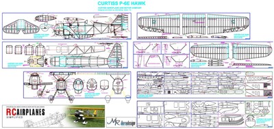 Curtiss P-6E Hawk (chelle 1/4) - Plan